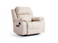 Fauteuil relax en similicuir crème 90 x 95 x 106 cm - Fauteuil inclinable avec commande latérale et porte-gobelet - Design moderne pour salon