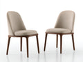 Chaise de salle à manger tissu beige bois naturel 52x56x82 cm design moderne lot de 2 pour cuisine et salle à manger