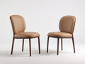 Chaise de salle à manger chaise design rembourrée cuir synthétique bois massif 45x50x85 cm - beige bois brun - design moderne élégant