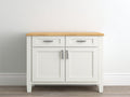Buffet moderne bois MDF blanc et bois naturel 120x40x80 cm - style scandinave meuble de rangement salon salle à manger