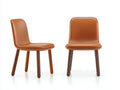 Chaise de salle à manger chaise design cuir synthétique bois massif style scandinave 52x54x83 cm - marron bois naturel - design moderne chaleureux