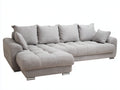 Canapé d'angle canapé d'angle modulable tissu rembourré structure bois métal style contemporain 260x160x85 cm - gris clair - design moderne confort