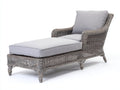 Bain de soleil en rotin tressé avec coussin gris design extérieur moderne avec dossier inclinable 190x70x85 cm