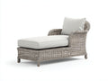 Bain de soleil 180 x 82 x 86 cm en résine tressée beige avec coussin crème - Méridienne de jardin avec dossier ergonomique - Mobilier d'extérieur style contemporain