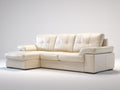 Canapé d'angle canapé d'angle cuir synthétique rembourré structure bois style moderne 270x165x85 cm - beige - design contemporain confort