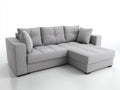 Canapé d'angle tissu gris 260x160x85 cm design moderne salon meuble de séjour