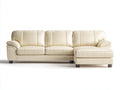 Canapé d'angle 280x160x85 cm - canapé d'angle en cuir synthétique beige avec méridienne droite style moderne confortable - salon design élégant avec assise large et structure rembourrée