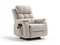 Fauteuil relax 92 x 98 x 108 cm en tissu beige - Fauteuil relax inclinable avec poche latérale et télécommande - Style contemporain