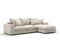 Canapé d'angle tissu beige 280x180x85 cm design moderne salon modulable confort