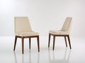 Chaise de salle à manger cuir beige bois massif 50x55x82 cm design moderne lot de 2 pour cuisine et salle à manger