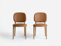 Chaise de salle à manger 48 x 56 x 82 cm en bois avec revêtement marron - Lot de 2 chaises de salle à manger rembourrées - Style scandinave moderne