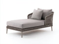 Bain de soleil chaise longue rotin résine coussin gris structure métal 190x70x65 cm - gris - design extérieur moderne minimaliste