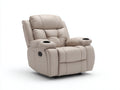 Fauteuil relax électrique en cuir synthétique beige 82x90x104 cm avec porte-gobelet design moderne pour salon
